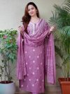 Purple Suit With Dupatta
